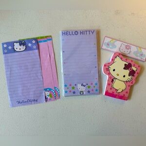 Bundle of 3 NEW Hello Kitty Sanrio notepads, all less than 7 inches in size